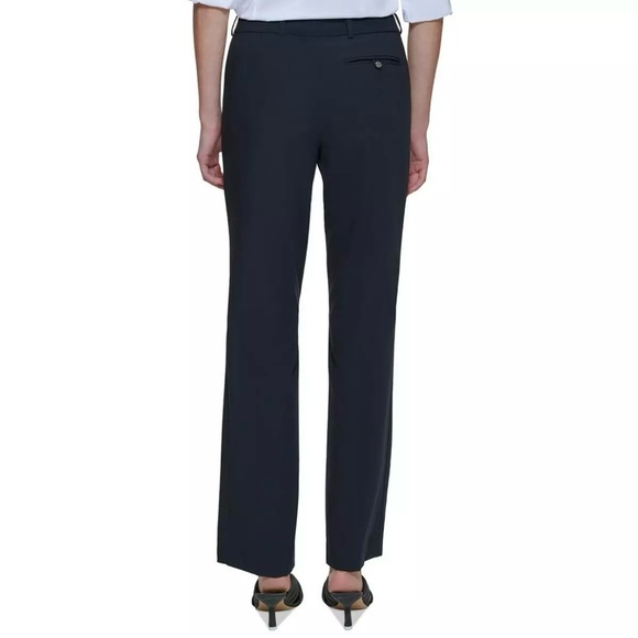 Calvin Klein Womens 12 Black Pants Modern Tapered Leg Fit Short Office NWT - Picture 2 of 12